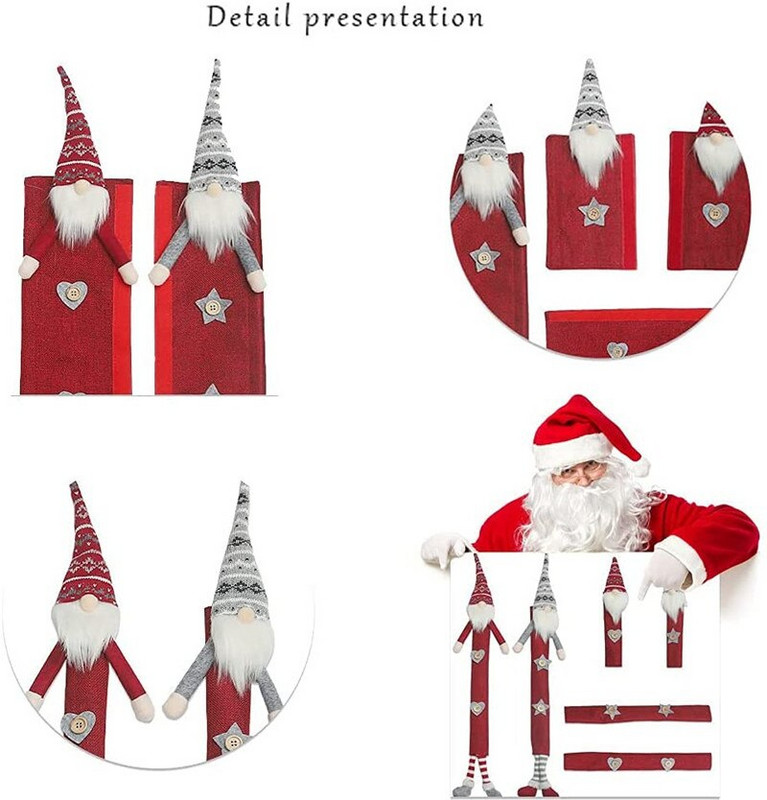 6 ks kreatívnych ochranných rukovätí bez tváre pre bábiky, domáce chladničky, mikrovlnnej rúry, kryt dverí, vianočná novoročná párty atmosféra dekorácia