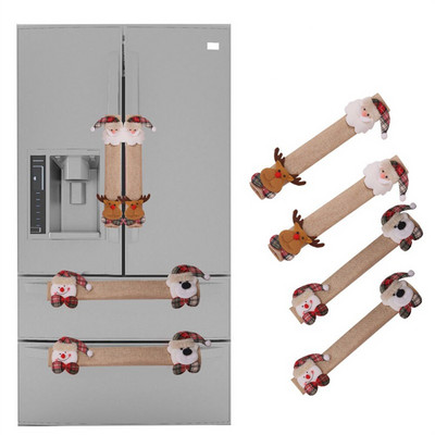 4db/szett karácsonyi dekoráció hűtőszekrény ajtó fogantyú burkolat konyhai készülék dekor hűtőszekrény sütő fogantyú csúszásgátló ajtókilincs védő