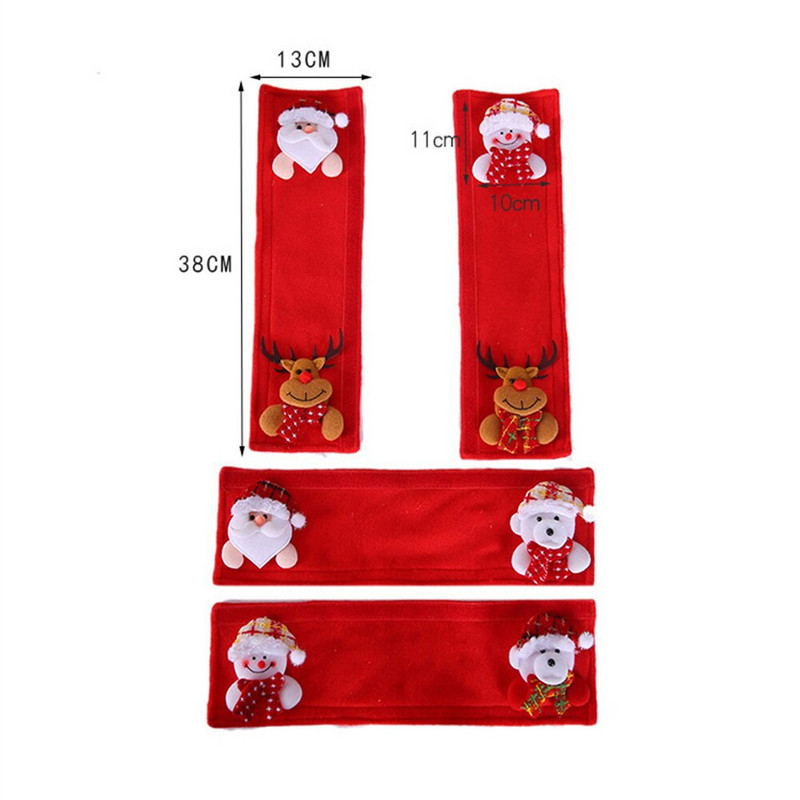 4db/szett karácsonyi dekoráció hűtőszekrény ajtó fogantyú burkolat konyhai készülék dekor hűtőszekrény sütő fogantyú csúszásgátló ajtókilincs védő