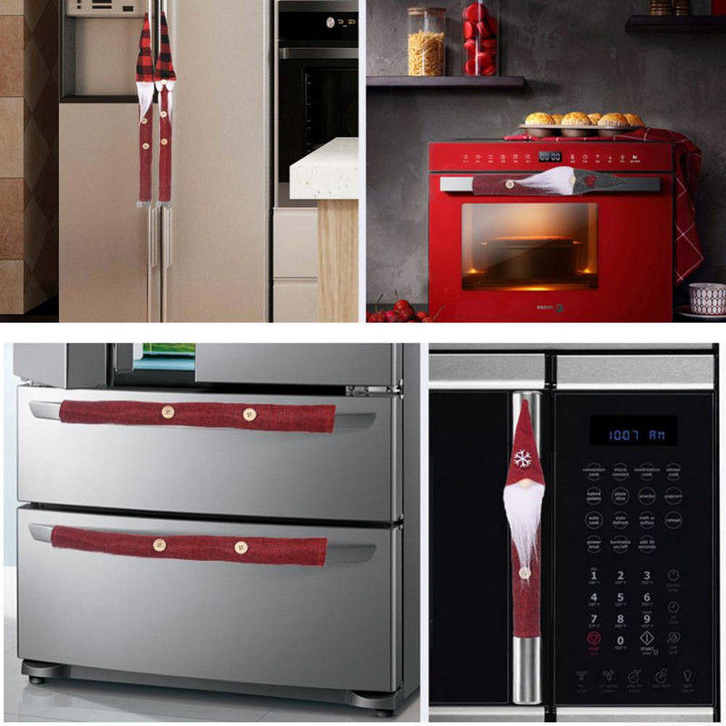 8 ks/sada krásnych vianočných škriatkov, mikrovlnnej rúry, rukoväte dverí chladničky, ochranný kryt, vianočné dekorácie, párty potreby