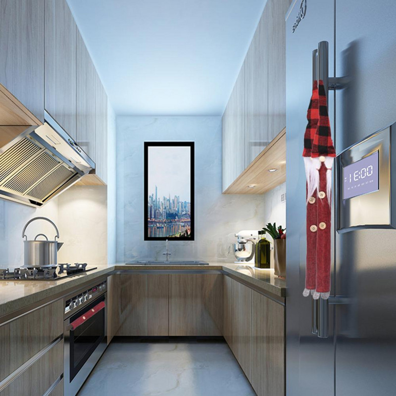 8 bucăți/set adorabil gnom de Crăciun cuptor cu microunde mâner frigider mâner ușă capac de protecție decorațiuni de Crăciun articole de petrecere