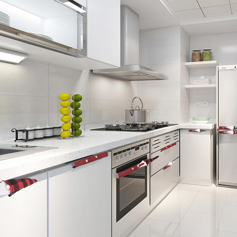 8 bucăți/set adorabil gnom de Crăciun cuptor cu microunde mâner frigider mâner ușă capac de protecție decorațiuni de Crăciun articole de petrecere