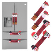 4 ks vianočné kryty na rukoväte chladničky 2022, kryty na rukoväte dverí mikrovlnnej rúry a umývačky riadu so Santa Clausom, vianočné dekorácie na párty