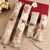 2 páry nových pastorálnych európskych čipkovaných krytov na rukoväť chladničky, rukavíc s gombíkom, krytu na chladničku, bytovej dekorácie.