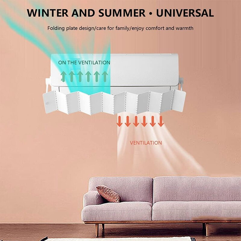 Nastaviteľný skladací deflektor klimatizácie, obmedzenie deflektora vzduchu, výstup vzduchu, vzduchové chladenie, prepážka smeru vetra