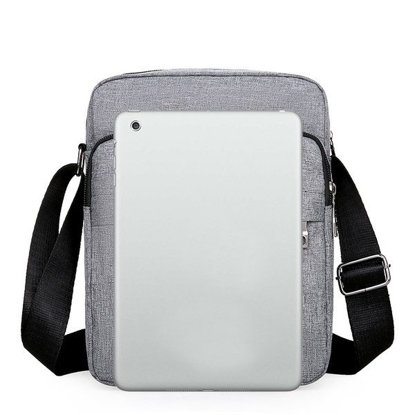 Geantă de umăr din material textil pentru bărbați cu mai multe compartimente