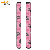 Huse pentru mânerul ușii frigiderului cu model roz de labe de animale 2 set de mănuși de protecție pentru cuptorul frigider, păstrează amprentele digitale