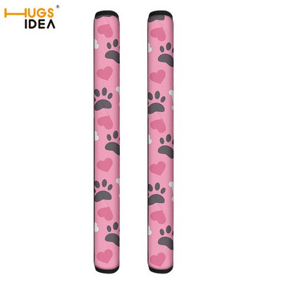 Huse pentru mânerul ușii frigiderului cu model roz de labe de animale 2 set de mănuși de protecție pentru cuptorul frigider, păstrează amprentele digitale