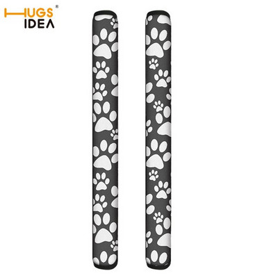 Huse pentru mânerul ușii frigiderului cu model roz de labe de animale 2 set de mănuși de protecție pentru cuptorul frigider, păstrează amprentele digitale