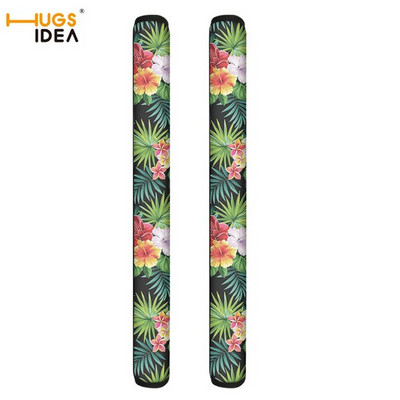  2Sada krytov na kľučku dverí chladničky s tropickou potlačou kvetu havajského ibišteka, kuchynské spotrebiče, rukavice na dvojdverovú chladničku