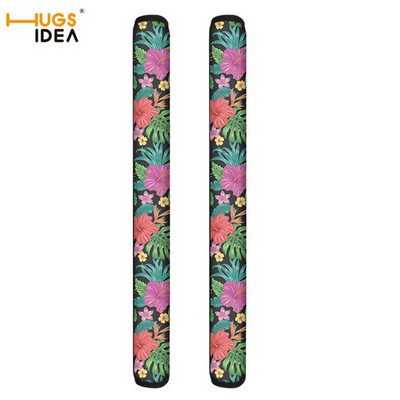  2Sada krytov na kľučku dverí chladničky s tropickou potlačou kvetu havajského ibišteka, kuchynské spotrebiče, rukavice na dvojdverovú chladničku