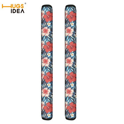  2Sada krytov na kľučku dverí chladničky s tropickou potlačou kvetu havajského ibišteka, kuchynské spotrebiče, rukavice na dvojdverovú chladničku