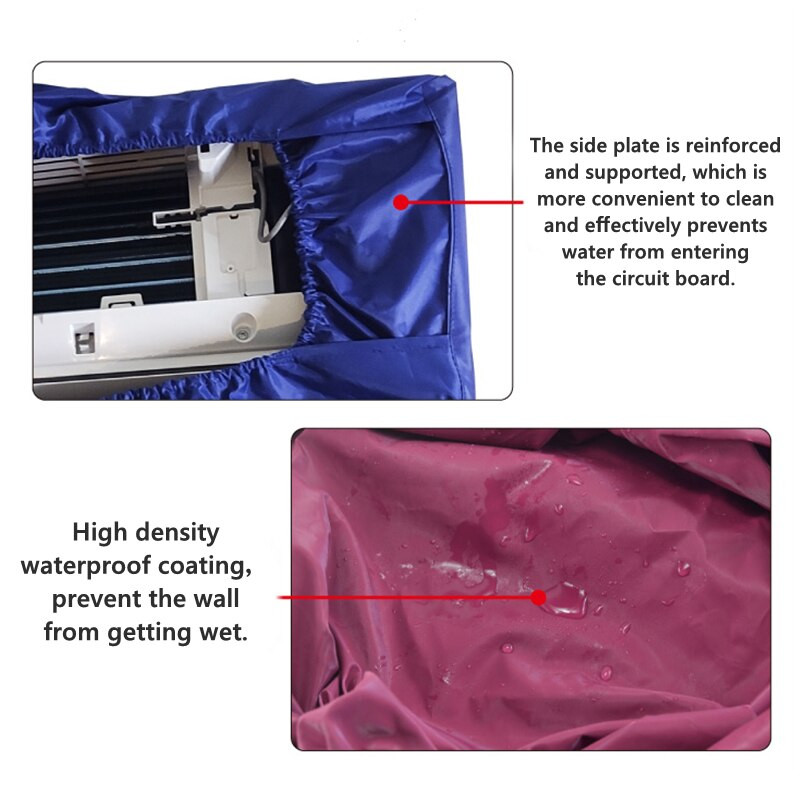 Capac aparat de aer condiționat Spălare Aer condiționat montat pe perete Curățare Husă de protecție împotriva prafului Pungi de curățare Cureaua de strângere