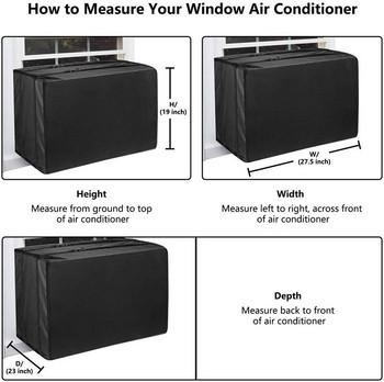 Κάλυμμα κλιματιστικού 4 μεγεθών Anti-Dust Anti-Snow Window Αδιάβροχα αντιηλιακά προστατευτικά κλιματιστικών με προστασία από τη σκόνη για εξωτερικούς χώρους