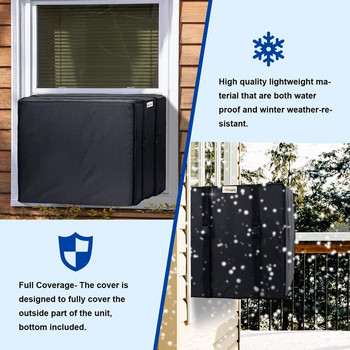 4 размера Капак за климатик Противопрах Прозорец Против сняг Водоустойчив Слънцезащитен Прахоустойчив Протектор за климатик за открито