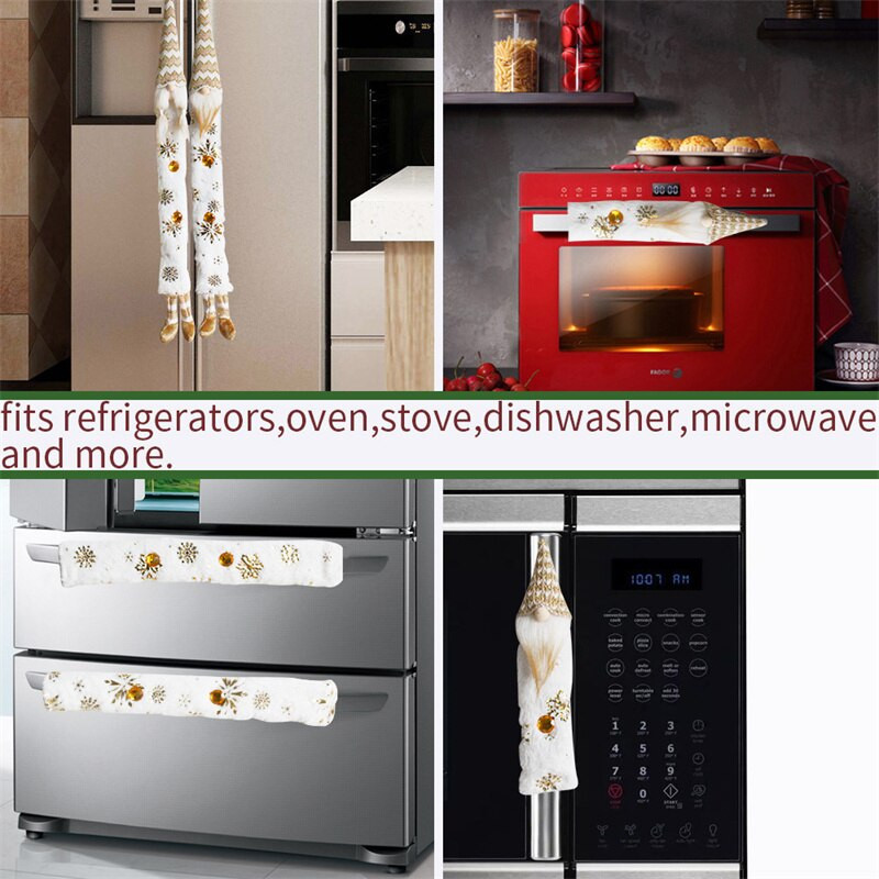 8 kom/set Božićni kućni dekor Poklopac za dršku hladnjaka Djed Mraz Dugme za mikrovalnu pećnicu Zaštitne rukavice Raspored za Novu 2022.