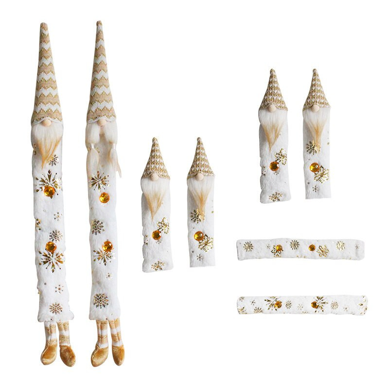 8 kusov/sada vianočných dekorácií do chladničky, rukavice do domácnosti, Santa Claus, ochranný kryt na kľučku dverí do mikrovlnnej rúry, rukavice na kľučku dverí do spálne