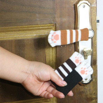 Японски стил, сладък котешки нокът, предпазно покритие за дръжка на врата, двуслойно плетиво, капак за дръжка на вратата, удебеляване на вратата, дърпащи се капаци за ръце