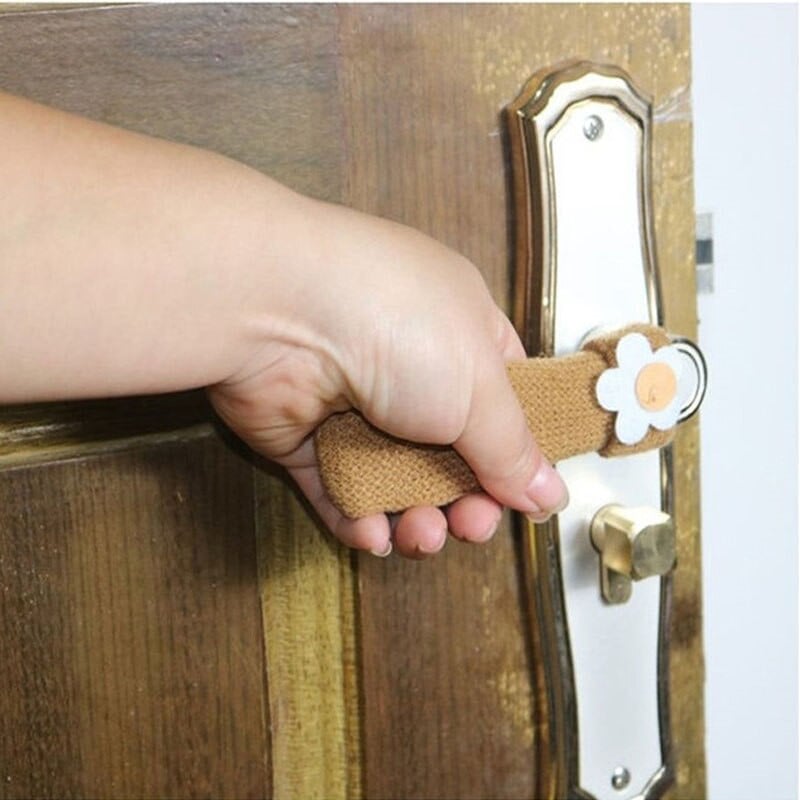 Ochranný kryt kľučky dverí v japonskom štýle s roztomilými mačacími pazúrmi, dvojvrstvový pletený kryt kľučky dverí, zahusťovanie krytov rúk na dvere