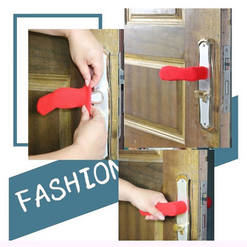 4 τεμ. Αντισύγκρουση κάλυμμα πόμολο πόρτας Πλεκτά γενικής χρήσης αντιολισθητικά προστατευτικά καλύμματα χειρολαβής πόρτας Γάντια απλής πυκνότητας ζεστής λαβής