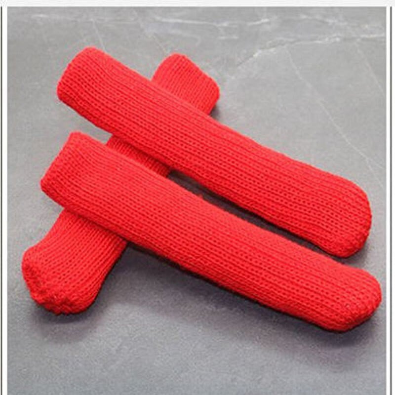 4 KS Kryt kľučky dverí proti kolízii Univerzálny pletený protišmykový ochranný kryt kľučky dverí Jednoduché zahusťovacie teplé rukavice na rukoväť