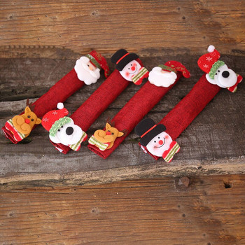 4 бр./компл. Ръкавици за дръжки на хладилника Коледен декор Дръжки за микровълнова фурна Защитни капаци Ръкавици за дръжки на вратата от бельо Евтини