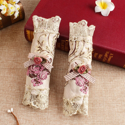 2 ks/sada čipkovaných rukovätí, krytov na rukoväte chladničky, rukavíc, dvojdverových chladničiek, rúr, kuchynských skriniek, dekorácií dverí, doplnkov