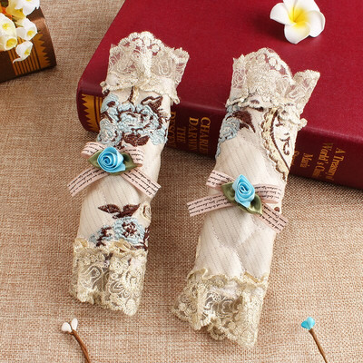 2 ks/sada čipkovaných rukovätí, krytov na rukoväte chladničky, rukavíc, dvojdverových chladničiek, rúr, kuchynských skriniek, dekorácií dverí, doplnkov