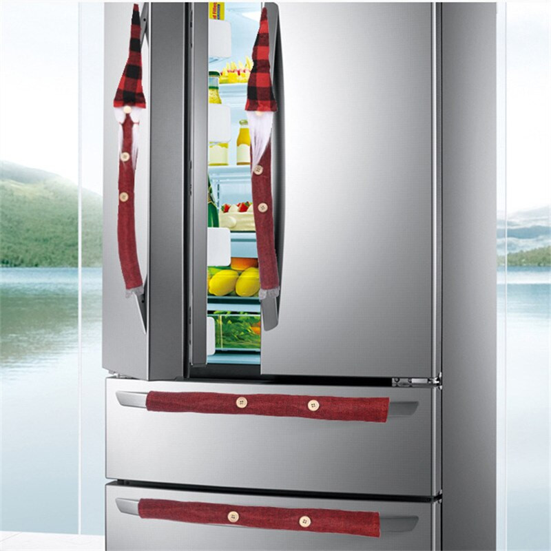 Set de 8 piese Mănuși de Crăciun electrice rezistente la praf pentru cuptor cu microunde mâner frigider husă de protecție Bătrân cu barbă lungă Decorati