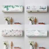 Kryt klimatizácie Nordic, vnútorný závesný ochranný kryt na klimatizáciu s potlačou tropických listov, kryt na prach pre domácu dekoráciu