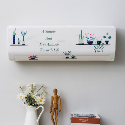 Kryt klimatizácie Nordic, vnútorný závesný ochranný kryt na klimatizáciu s potlačou tropických listov, kryt na prach pre domácu dekoráciu