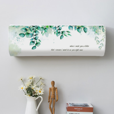 Kryt klimatizácie Nordic, vnútorný závesný ochranný kryt na klimatizáciu s potlačou tropických listov, kryt na prach pre domácu dekoráciu