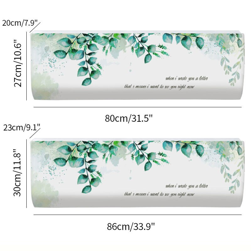 Kryt klimatizácie Nordic, vnútorný závesný ochranný kryt na klimatizáciu s potlačou tropických listov, kryt na prach pre domácu dekoráciu