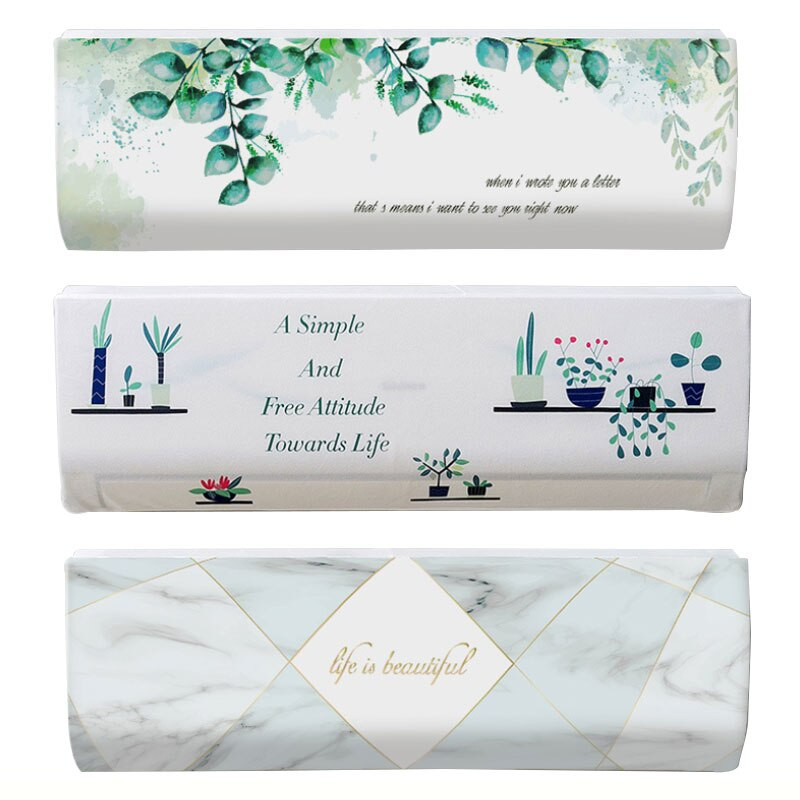 Kryt klimatizácie Nordic, vnútorný závesný ochranný kryt na klimatizáciu s potlačou tropických listov, kryt na prach pre domácu dekoráciu