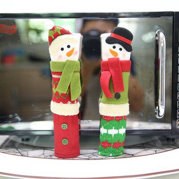3бр. Коледен капак на дръжката на вратата на хладилника, ръкавици, протектор за капак на дръжката на хладилника, фурна, капак на капака на вратата, коледен декор