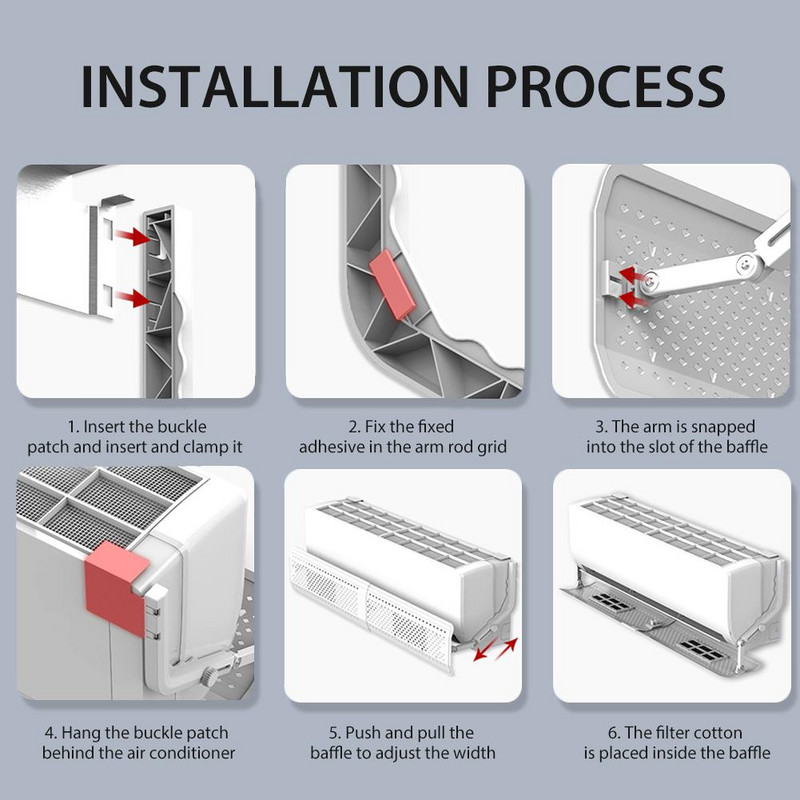 Deflector de vânt pentru aparatul de aer condiționat cu filtru anti-vânt direct pentru casă Deflector reglabil de ac Deflector Ar Condicionado