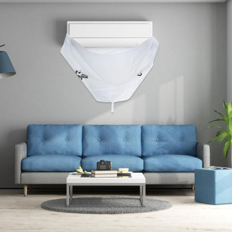 Čistiaci kryt klimatizácie, prachotesný, vodotesný, čistiaci kryt klimatizácie s odtokovým otvorom, hadicou, uterákom a rukavicami