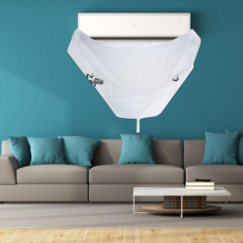 Čistiaci kryt klimatizácie, prachotesný, vodotesný, čistiaci kryt klimatizácie s odtokovým otvorom, hadicou, uterákom a rukavicami