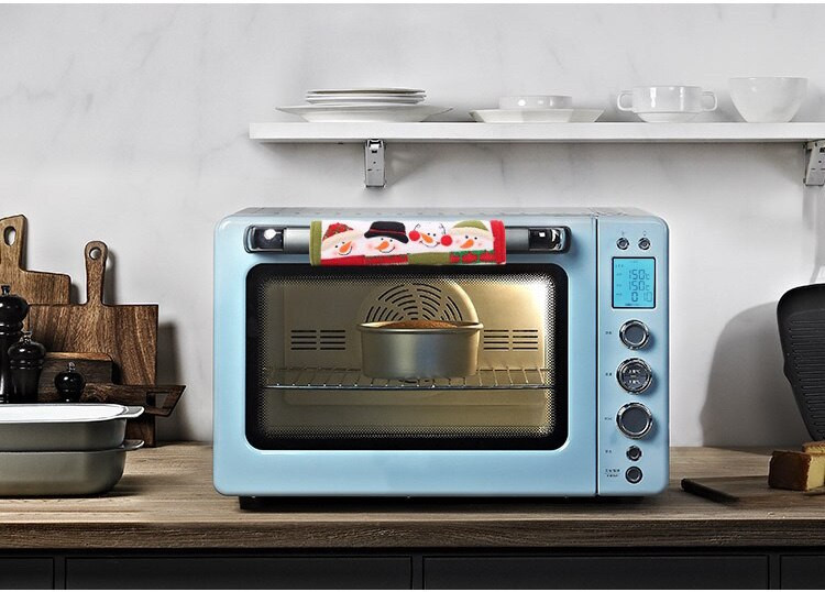 3 ks/sada vianočných krytov na rukoväť chladničky, látkových krytov na rukoväť dverí kuchynských spotrebičov na chladničky, chráničov gombíkov dverí