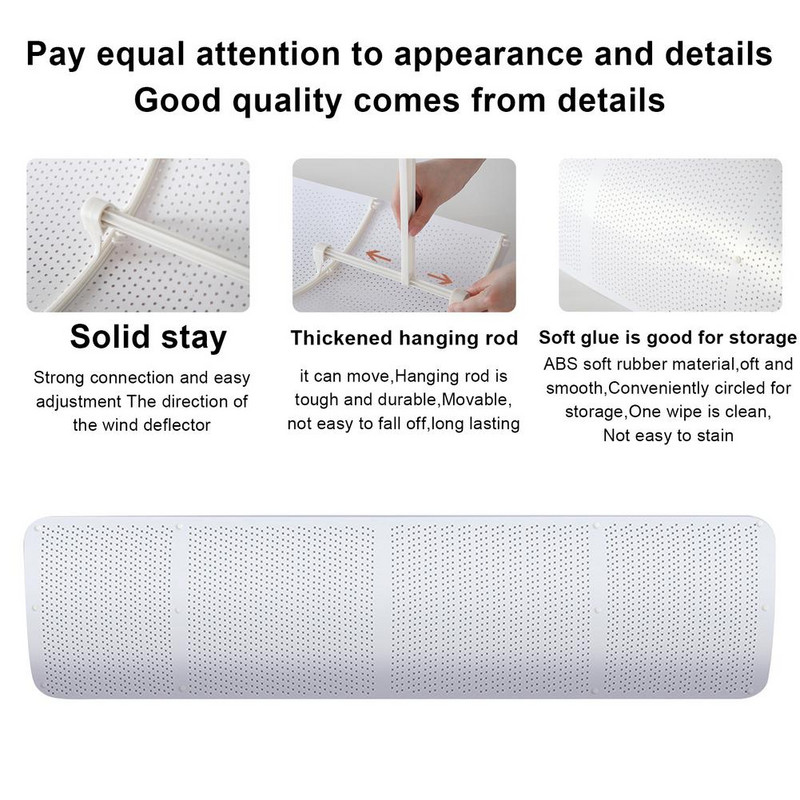 Deflektor pre domácu klimatizáciu, vzduchom chladený, clona proti vetru vhodná pre všetky nástenné klimatizácie