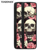 TOADDMOS Vtipná lebka s ružovým vzorom, kuchynský spotrebič, kryt kľučky dverí chladničky, chránič gombíka dverí chladničky, doplnky do domácnosti