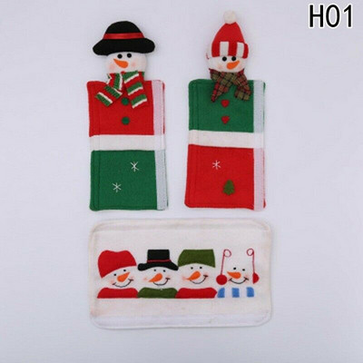 3kom/lot Navlake za ručke Božićni snjegović Božić Hladnjak Mikrovalna pećnica Poklopac ručke na vratima Zaštitne navlake Dodaci za dom