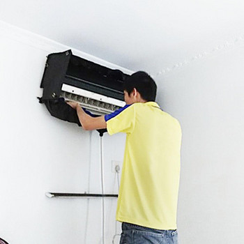 Домашен стенен климатик Водоустойчив разделен комплект почистващ капак Климатик Защитна торбичка за измиване на прах с дренажна тръба