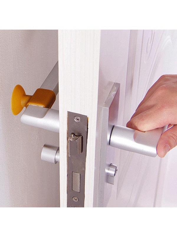 3 τμχ Νέα λαβή πόρτας, μαξιλαράκι σύγκρουσης, λαστιχένιο πόμολο πόρτας Κλείδωμα προφυλακτήρα προστατευτικό πώμα σίγασης σιγαστήρα Φτερά πόρτας Προστατευτικό τοίχου κατά των ατυχημάτων