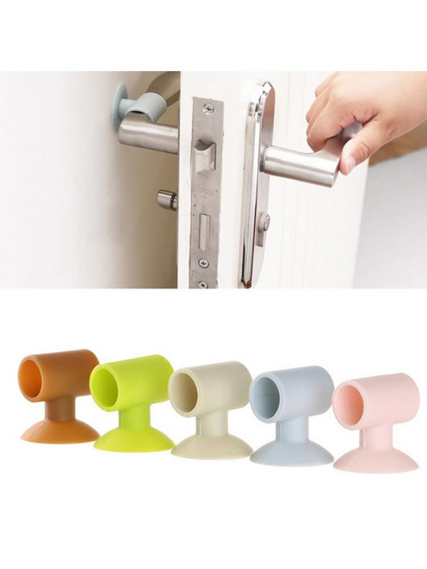 3 τμχ Νέα λαβή πόρτας, μαξιλαράκι σύγκρουσης, λαστιχένιο πόμολο πόρτας Κλείδωμα προφυλακτήρα προστατευτικό πώμα σίγασης σιγαστήρα Φτερά πόρτας Προστατευτικό τοίχου κατά των ατυχημάτων