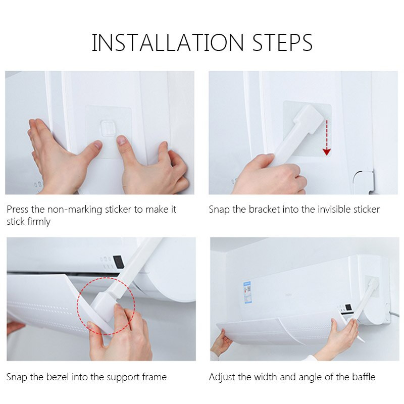 Škálovateľný zavesný klimatizačný deflektor čelného skla proti priamemu fúkaniu vzduchu, univerzálny vetruodolný štít pre domácnosť