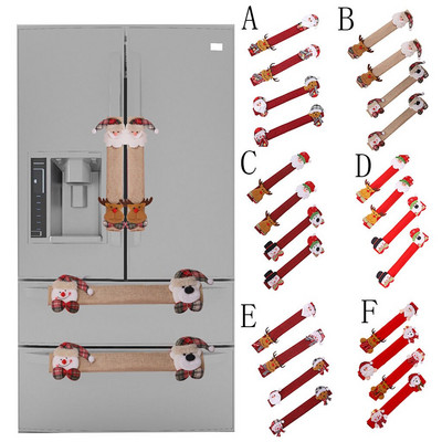 4 db karácsonyi hűtőszekrény fogantyú burkolata ajtó fogantyú burkolata konyhai hűtőszekrény készülékek kesztyűvédő ajtógomb védő #Z