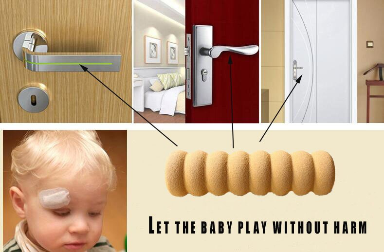 20 buc. Accesorii pentru siguranța casei Cutii pentru clanțe pentru cameră, în spirală, anti-coliziune, pentru protecția mânerului ușii.