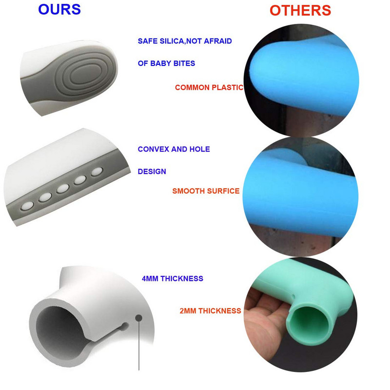 2 ks silikónový ochranný kryt na kľučku dverí proti kolízii, antistatickú elektrinu a ochranu detí