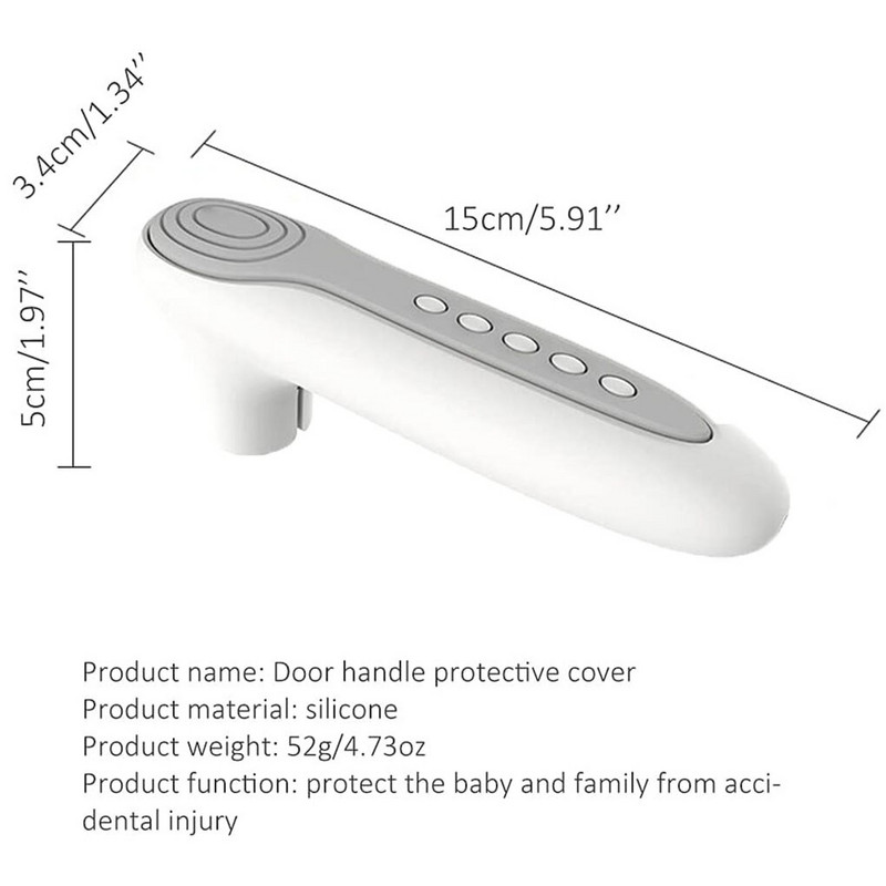 2 ks silikónový ochranný kryt na kľučku dverí proti kolízii, antistatickú elektrinu a ochranu detí